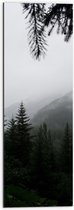 WallClassics - Dibond - Mist in de Bergen - 30x90 cm Foto op Aluminium (Wanddecoratie van metaal)
