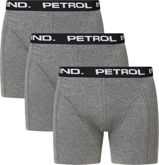 Petrol Industries - Heren 3-pack boxershort grijs - - M