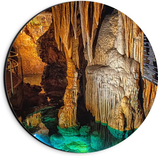 WallClassics - Dibond Muurcirkel - Luray Caverns - 20x20 cm Foto op Aluminium Muurcirkel (met ophangsysteem)