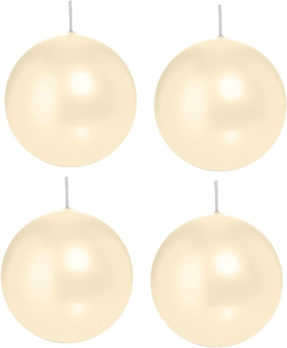 Trend Candles Bolkaars glad - 1x - creme wit - 8 cm - 25 branduren - ronde kaarsen