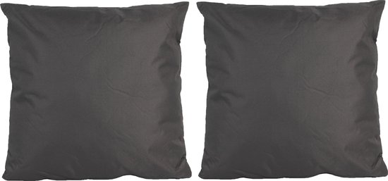 8x Bank/sier kussens voor binnen en buiten in de kleur antraciet grijs 45 x 45 cm - Tuin/huis kussens