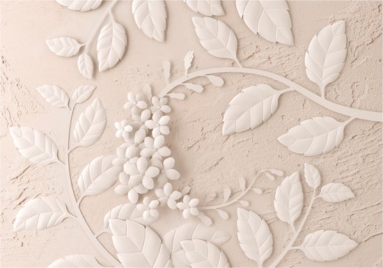 Photo Wallpaper King - Papier peint - Papier peint non tissé - Papier peint photo - Fleurs en papier (Beige) - Fleurs - 350 x 245 cm