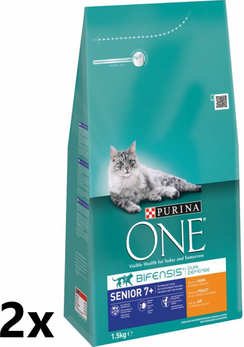 Purina One - Senior Kip - Verse groenten - 2x1,5 kg