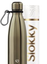 Slokky - Bouteille Thermos Element Bronze & Mousqueton Mono Noir - 500ml