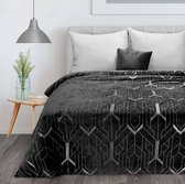 Oneiro’s Luxe Plaid GINKO Type 4 zwart - 150 x 200 cm - wonen - interieur - slaapkamer - deken – cosy – fleece - sprei
