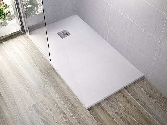 Sol de douche en pierre composite Veroni Madison 120x80x3cm Blanc