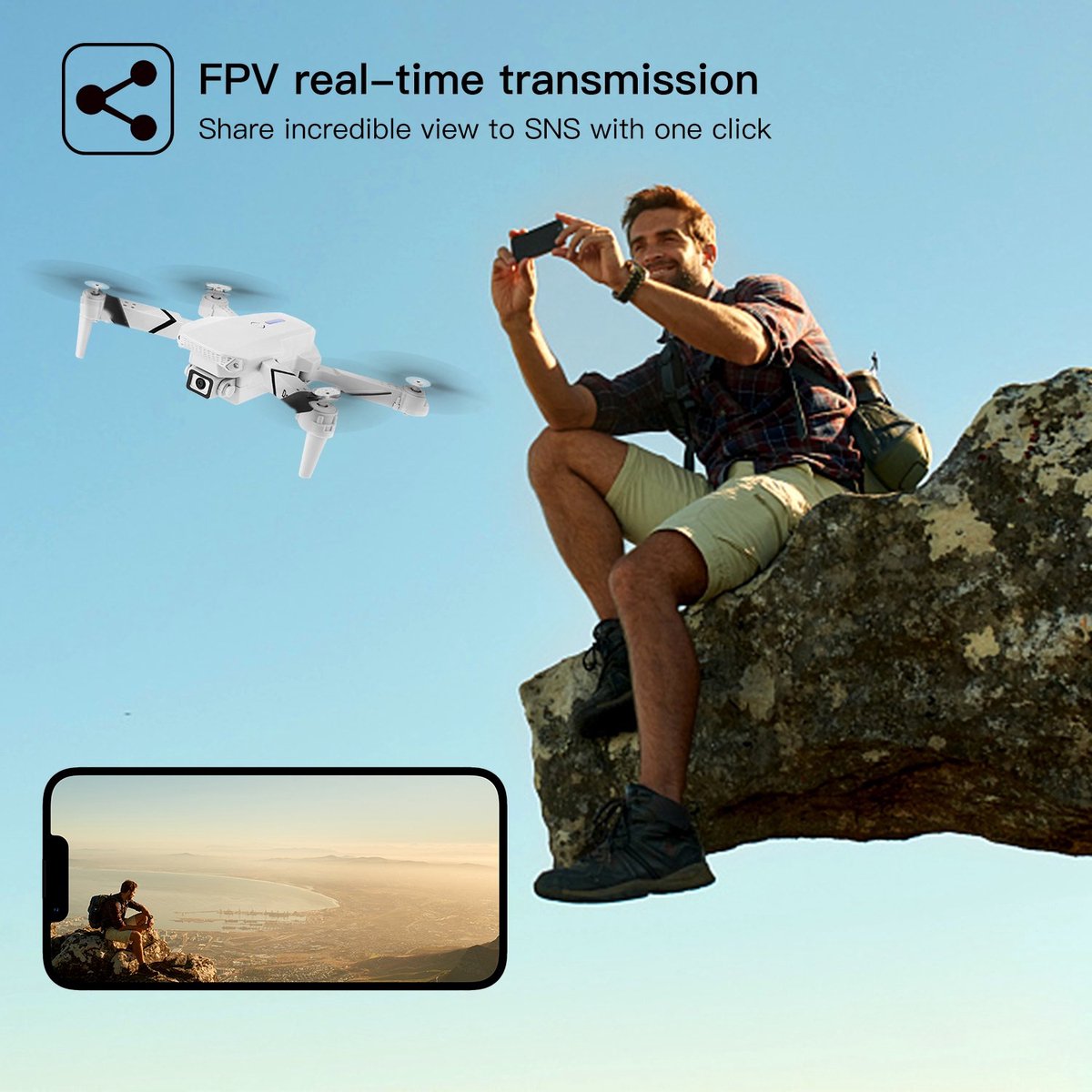 Drone avec Caméra 1080P HD FPV, Drone Enfant Avec Maintien d'Altitude,  Atterrissage à une Clé, Évitement des Obstacles, Mode sans Tête, Réglage de  la Vitesse, Retournements 3D, 2 Piles : : Jeux