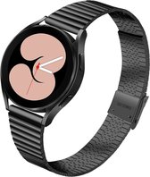 Stalen bandje - RVS - geschikt voor Samsung Galaxy Watch 6 / Watch 6 Classic / Watch 5 / Watch 5 Pro / Watch 4 / Watch 4 Classic - zwart