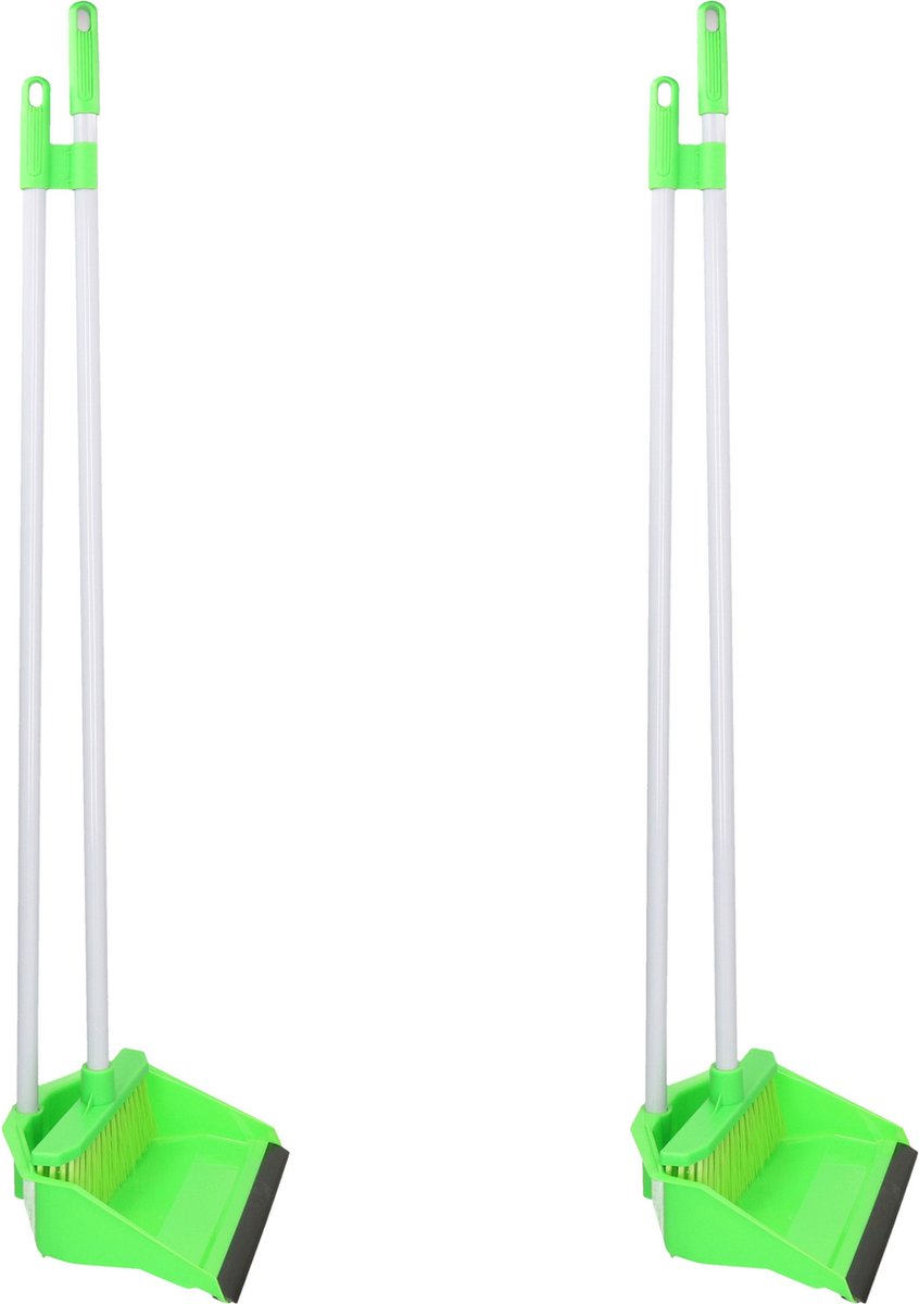 Goedkoopste Benson - Voordelige stoffer en blik op steel set van 2x stuks - groen 87 cm