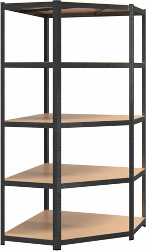 vidaXL Opbergrek 3-laags 80x40x92 cm zwart en naturel