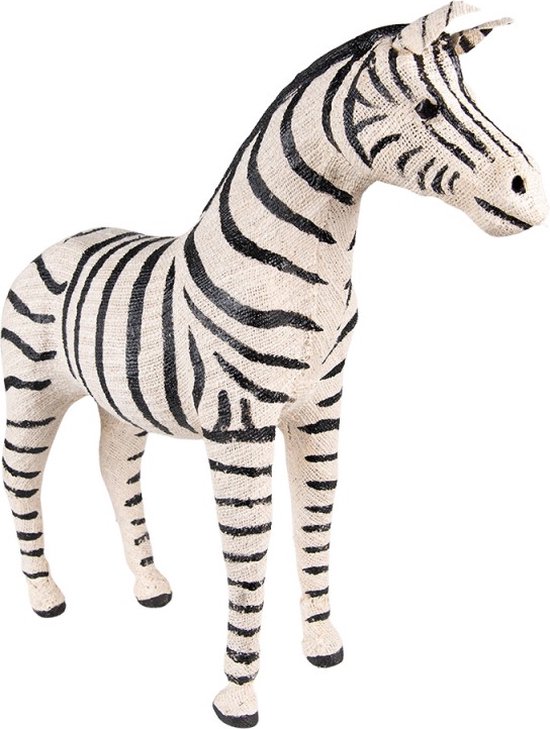 Beeld Zebra 44 cm Zwart Wit Papier Ijzer Textiel Woonaccessoires Beeld decoratie Decoratieve Accessoires