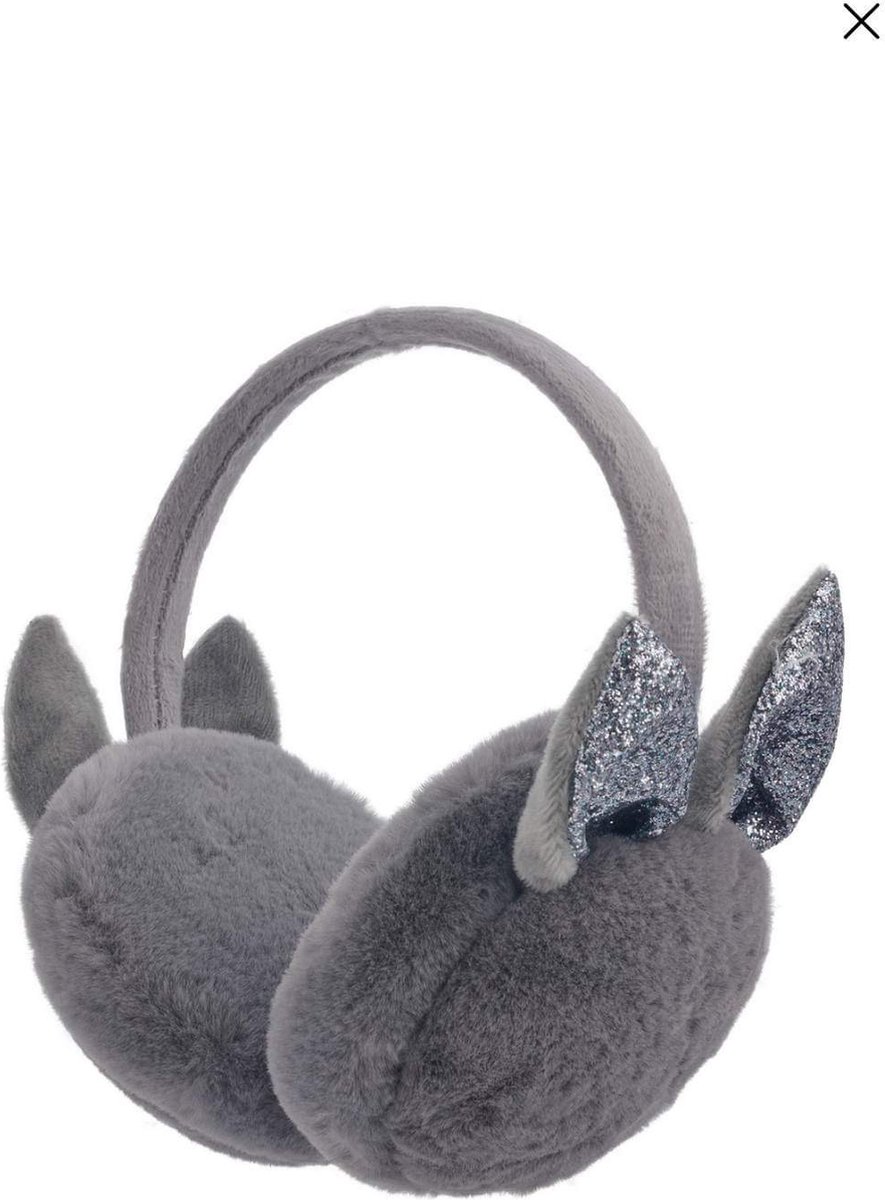 Oorwarmers voor kinderen- met konijnen oortjes- glitter- grijs - oorwarmers  | bol.com