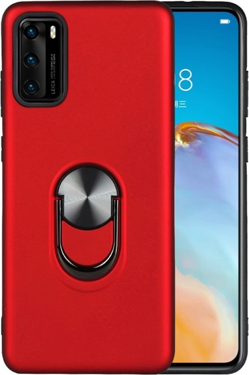 Hoesje Geschikt voor Huawei P40 Pro hoesje Shockproof Armor case - back cover – TPU – Rood