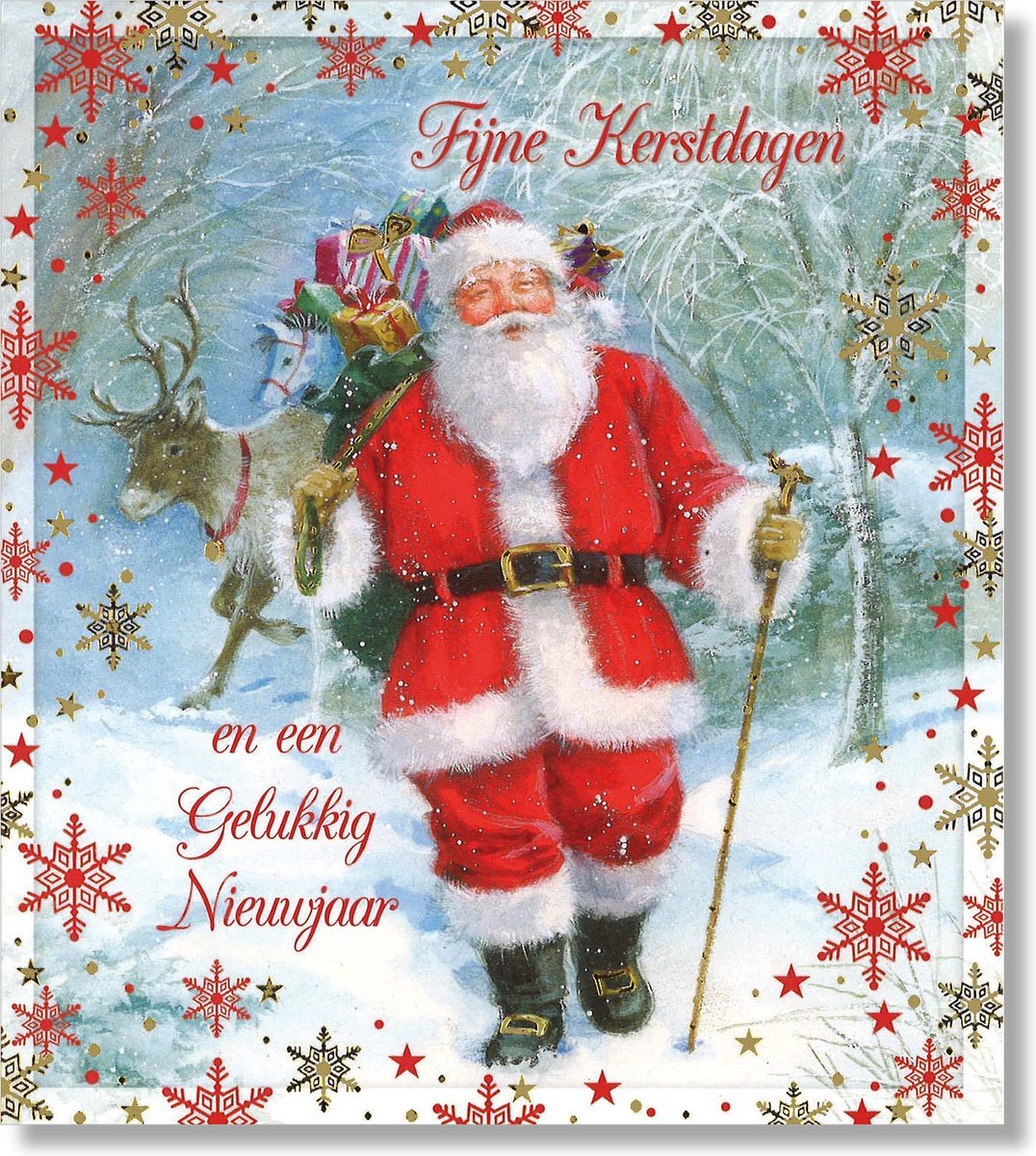 Lannoo - 16 Dubbele Kerst/Nieuwjaarskaarten - Witte envelop - 12 x 13,3 cm