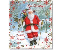 Lannoo - 16 Dubbele Kerst/Nieuwjaarskaarten - Witte envelop - 12 x 13,3 cm