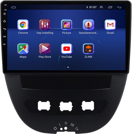 Radio de Navigation Citroen C1 Peugeot 107 Toyota Aygo, Android 8.1, Apple  Carplay, 7