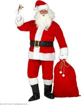 Kerstman kostuum set - vest, broek, riem, muts, baard, bootcovers, zak