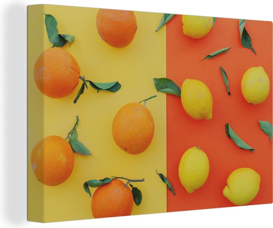 Toile oranges et citrons 2cm 60x40 cm - Tirage photo sur toile (Décoration murale salon / chambre)