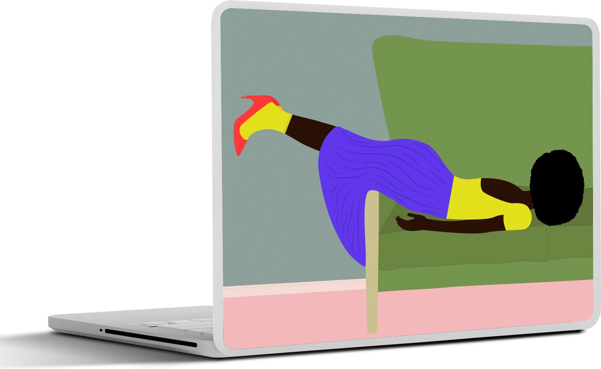 Laptop sticker - 17.3 inch - Vrouw - Minimalisme - Design - 40x30cm - Laptopstickers - Laptop skin - Cover