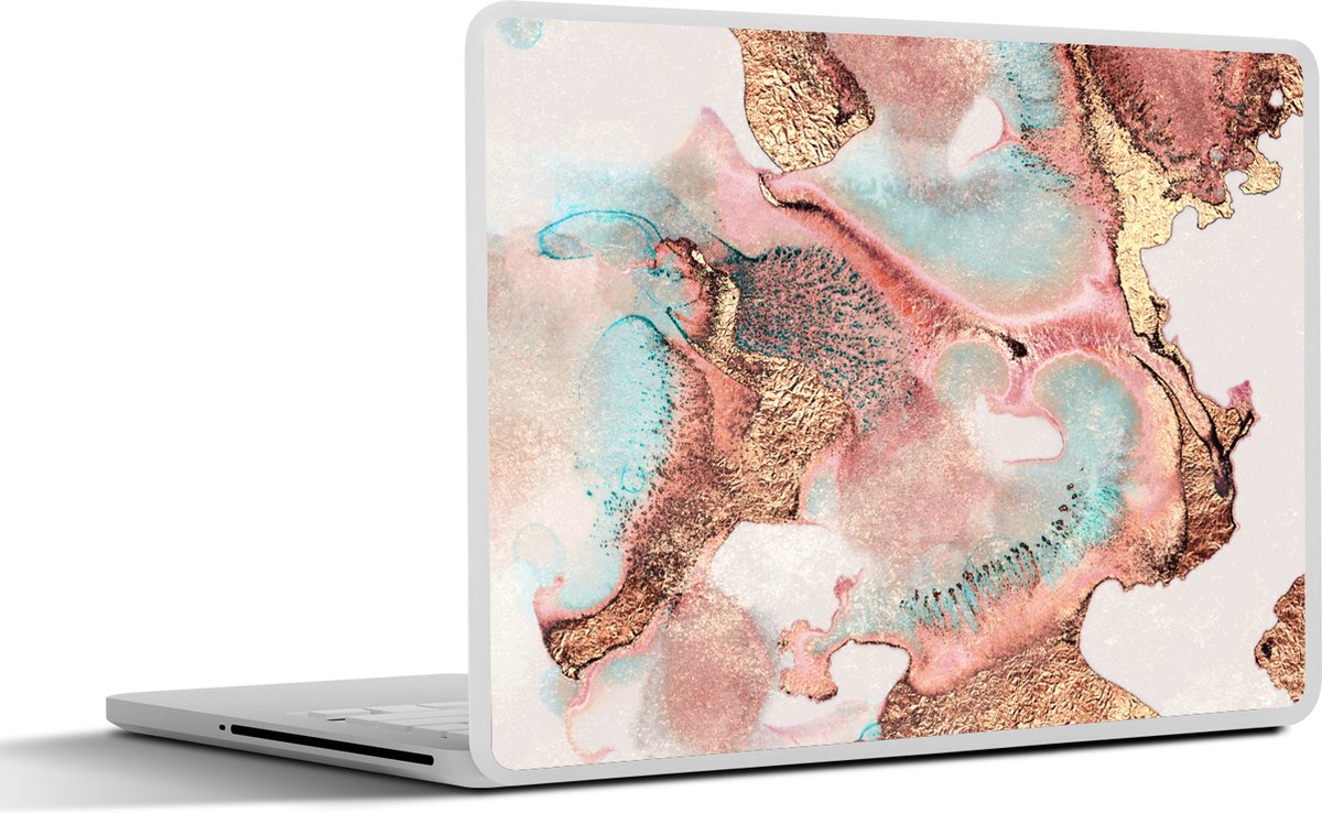 Laptop sticker - 14 inch - Inkt - Pastel - Abstract - 32x5x23x5cm - Laptopstickers - Laptop skin - Cover