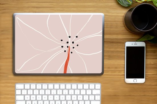 Sticker ordinateur portable - 14 pouces - Fleurs - Abstrait - Pastel