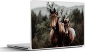 Laptop sticker - 14 inch - Paarden - Bos - Berg - 32x5x23x5cm - Laptopstickers - Laptop skin - Cover