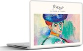 Laptop sticker - 15.6 inch - La femme au chapeau - Henri Matisse - Schilderij - 36x27,5cm - Laptopstickers - Laptop skin - Cover