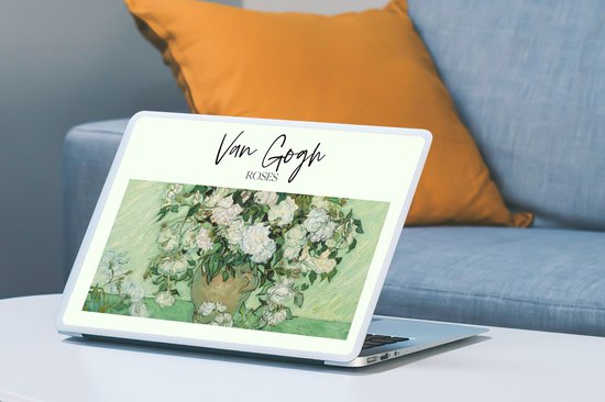 Laptop sticker - 15.6 inch - Schilderij - Van Gogh - Roses - 36x27,5cm - Laptopstickers - Laptop skin - Cover