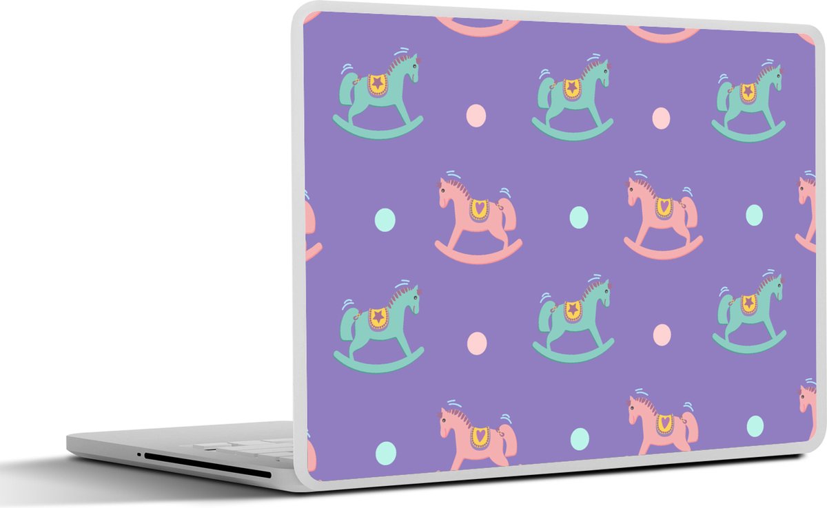 Laptop sticker - 12.3 inch - Hobbelpaard - Patronen - Geboorte - 30x22cm - Laptopstickers - Laptop skin - Cover