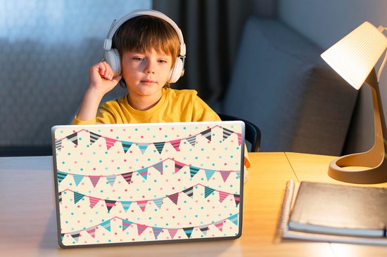 Sticker pour ordinateur portable - 10,1 pouces - Guirlandes et drapeaux - Motifs - Pastel - 25x18cm - Autocollants pour ordinateur portable - Skin pour ordinateur portable - Housse