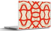 Laptop sticker - 10.1 inch - Koraal - Rood - Wit - Design - 25x18cm - Laptopstickers - Laptop skin - Cover