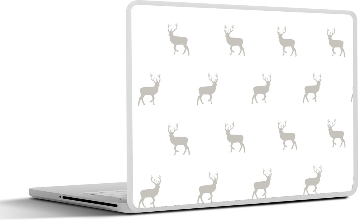 Laptop sticker - 15.6 inch - Patronen - Hert - Wit - 36x27,5cm - Laptopstickers - Laptop skin - Cover