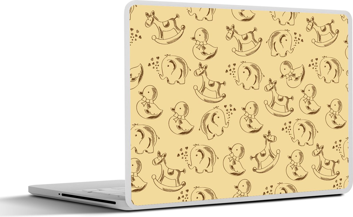 Laptop sticker - 12.3 inch - Speelgoed - Dieren - Hobbelpaard - Patroon - 30x22cm - Laptopstickers - Laptop skin - Cover