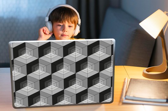 Sticker pour ordinateur portable - 17,3 pouces - Motifs - Cube - 3D - 40x30cm - Autocollants pour ordinateur portable - Skin pour ordinateur portable - Housse