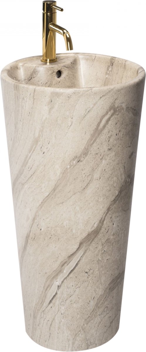 Rea Blanka Natural Mat Vrijstaande Wastafel Steen Imitatie 40x40 cm