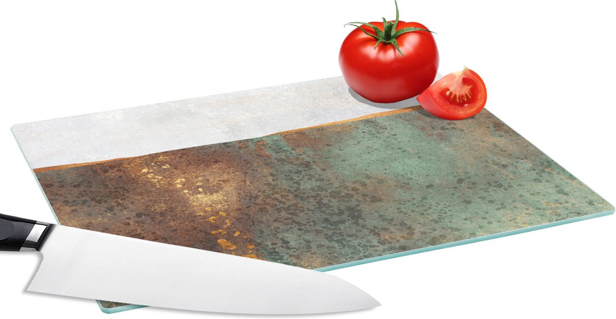 Glazen Snijplank - 28x20 - Abstract - Luxe - Goud - Snijplanken Glas