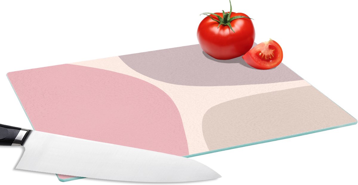 Glazen Snijplank - 28x20 - Design - Pastel - Minimalisme - Snijplanken Glas