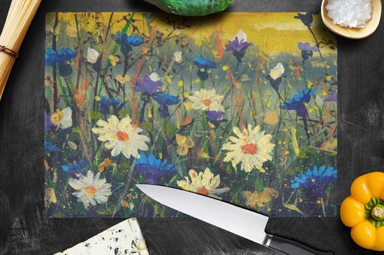 Planche à découper en Verres - 39x28 - Peinture - Peinture à l'huile - Nature - Fleurs - Planches à découper en Glas