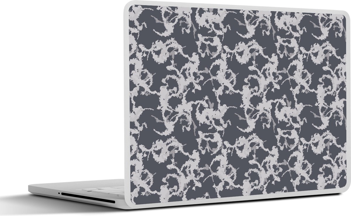 Laptop sticker - 13.3 inch - Patronen - Zwart Wit - Camouflage - 31x22,5cm - Laptopstickers - Laptop skin - Cover