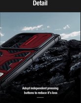 Nillkin Adventurer Samsung Galaxy S23 Ultra Hoesje - Back Cover Geschikt voor Draadloos Opladen met Magnetische Ring Rood