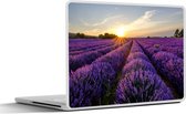 Laptop sticker - 13.3 inch - Lavendel - Bloemen - Zonsondergang - Paars - 31x22,5cm - Laptopstickers - Laptop skin - Cover