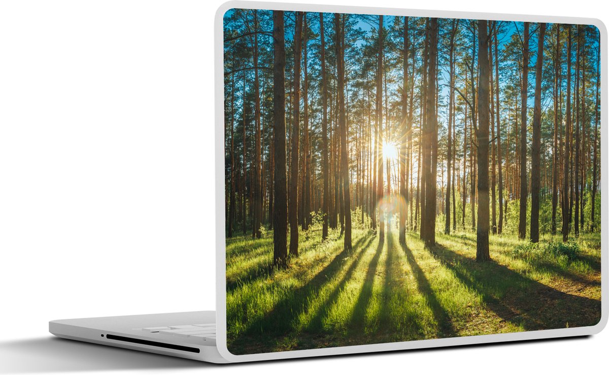 Laptop sticker - 15.6 inch - Zon - Bomen - Landschap - Gras - 36x27,5cm - Laptopstickers - Laptop skin - Cover