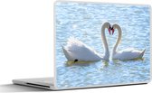 Laptop sticker - 11.6 inch - Vogels - Zwaan - Water - Liefde - Zon - 30x21cm - Laptopstickers - Laptop skin - Cover
