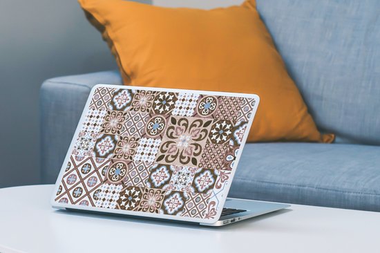 Sticker pour ordinateur portable - 11,6 pouces - Motifs - Vintage - Marron - Fleurs - Formes - 30x21cm - Autocollants pour ordinateur portable - Skin pour ordinateur portable - Housse