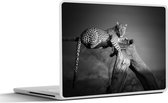 Sticker pour ordinateur portable - 10,1 pouces - Panthère - Arbre - Animaux - Zwart - Wit - 25x18cm - Autocollants pour ordinateur portable - Skin pour ordinateur portable - Housse