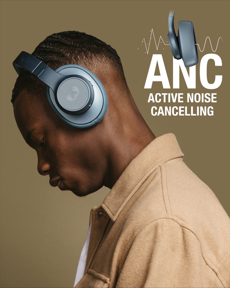 Clam bol Rebel - draadloos cancelling noise \'n | met 2 koptelefoon - 60... ANC Over-ear Fresh
