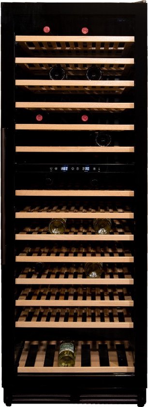 Koelkast: Vinata Premium Wijnklimaatkast Vrijstaand Presanella - Zwart - 154 flessen - 171 x 59.8 x 68.5 cm - Glazen deur, van het merk Vinata