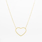 OOZOO Jewellery - Gouden ketting met groot hart - SN-2028