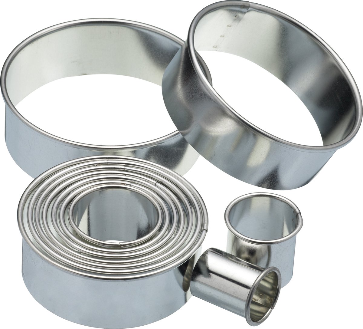 KitchenCraft Elf ronde uitstekers met metalen opbergblik