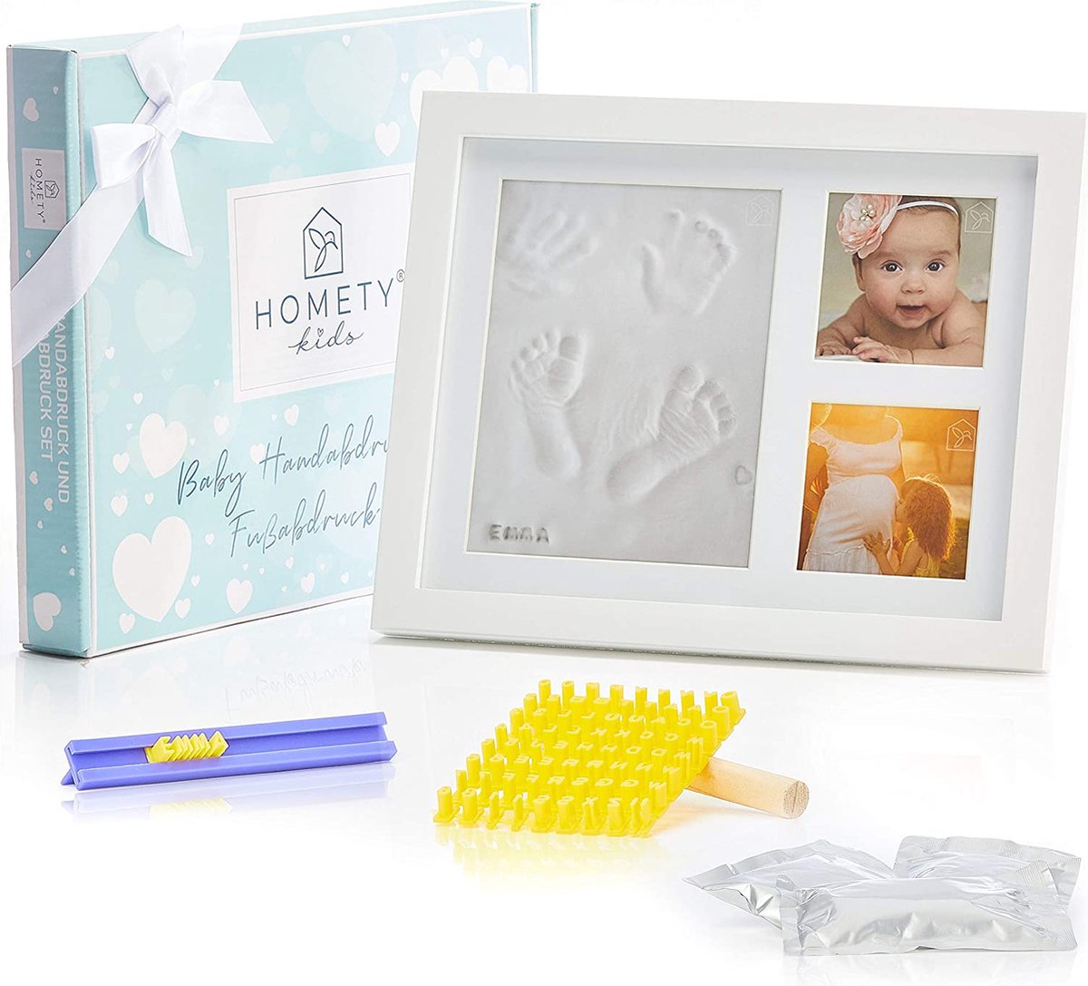 Goedkoopste Baby Fotolijstje met Klei Afdruk Gipsafdruk baby - - Kraamcadeau jongens Kraamcadeau meisjes – Pasgeboren Baby – Geboortecadeau afdrukkenset